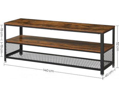 Industrial TV Stand 60 Inches, Rustic Brown