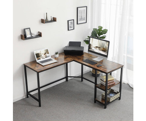 L-Shaped Desk with Shelves