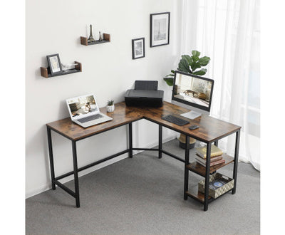 L-Shaped Desk with Shelves