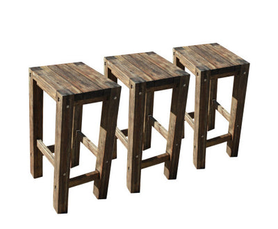 Set of 3 black bar stools