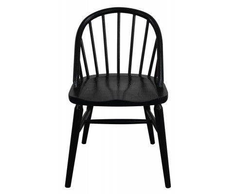 Vera Solid Oak Dining Chair - Set of 2 (Black)