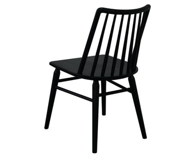 Riviera Solid Oak Dining Chair - Set of 2 (Black)