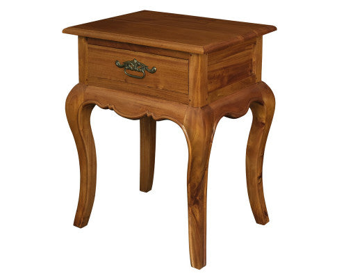 French Provincial 1 Drawer Lamp Table (Light Pecan)