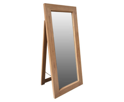 Ascot Solid Mindi Timber Standing Mirror (Natural)