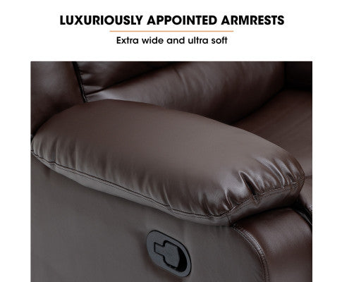 FORTIA Elderly-Friendly Luxury Recliner Chair - Brown