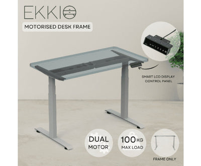 EKKIO Adjustable Desk Riser Frame - Two Leg Stand (Grey) EK-DRF-101-NT