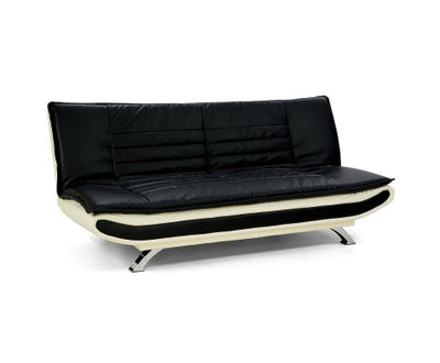 Sarantino Bronx Sofa Bed Faux Leather Lounge Couch Futon Furniture Adjustable Suite Black