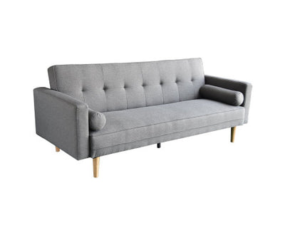 Sarantino Madison Sofa Bed Lounge Couch Futon Furniture Home Light Grey Linen Suite