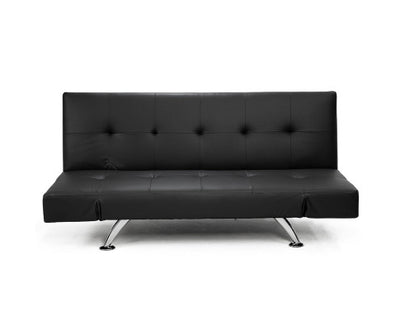 Sarantino Brooklyn Sofa Bed Faux Leather Lounge Couch Futon Furniture Adjustable Suite Bk