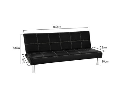 Sarantino Chelsea Sofa Bed Faux Leather Lounge Couch Futon Furniture Modular Suite