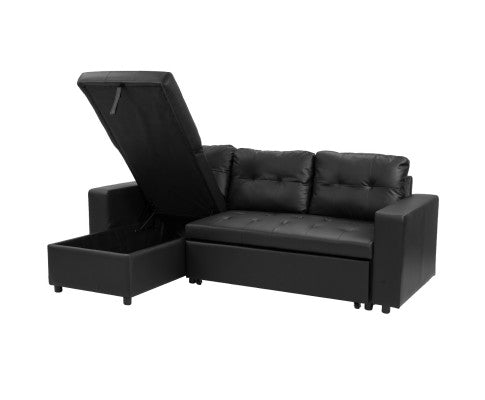 Sarantino Corner Sofa Linen Lounge Couch L-shaped Modular Furniture Home Chaise Grey