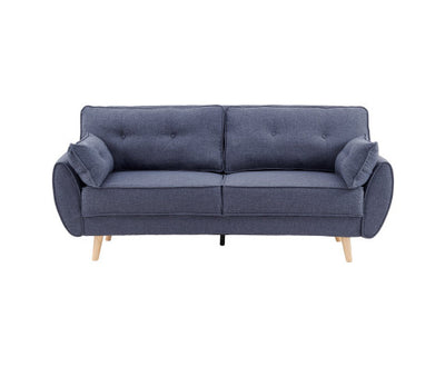Sarantino 3 Seater Modular Linen Fabric Sofa Bed Couch Futon Suite - Dark Grey