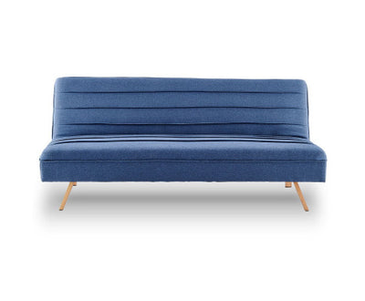 Sarantino 3 Seater Modular Linen Fabric Sofa Bed Couch - Dark Blue