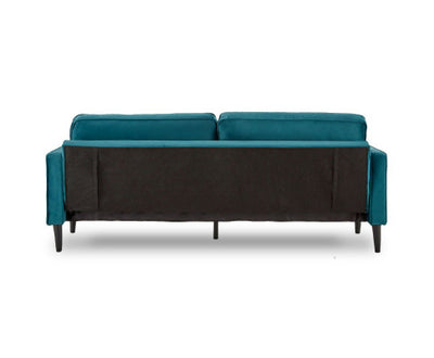 Sarantino Faux Velvet Sofa Bed Couch Furniture Lounge Suite Seat Blue