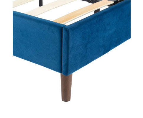 Velvet Blue Bed Frame – Double