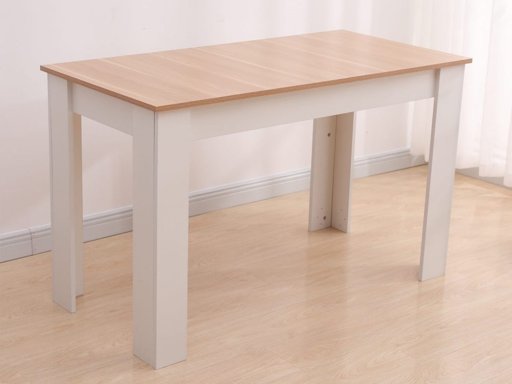 Dining Table Rectangular Wooden 120M-Wood&White