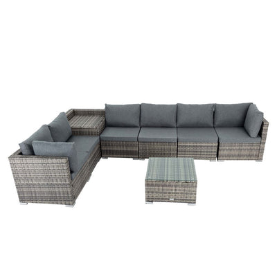 8PCS Outdoor Furniture Modular Lounge Sofa Lizard – Grey