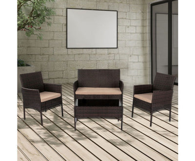 Breeze 4-Seat Wicker Outdoor Lounge Set
