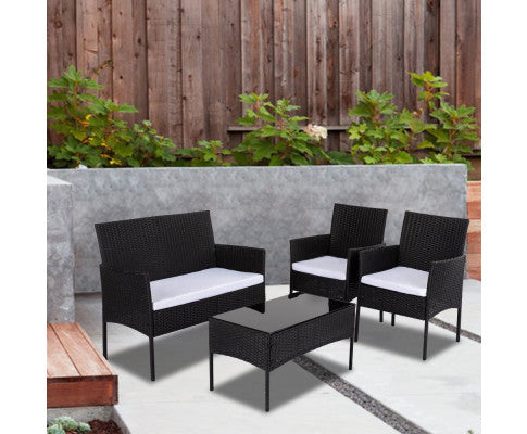 Ville 4-Seater PE Wicker Outdoor Lounge Sofa Set