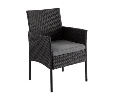 4 Seater Wicker Outdoor Lounge Set - Black