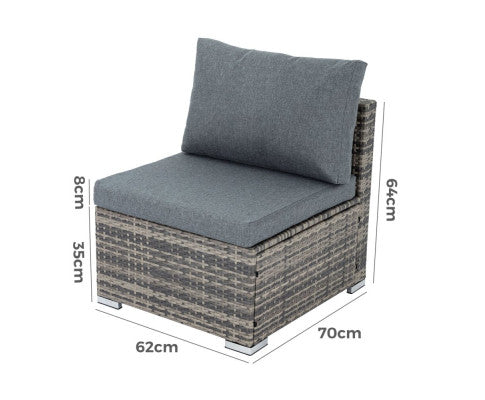 Grey Armless Outdoor Sofa Set