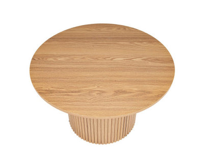 Luxe Ribbed Round Coffee Table Wooden