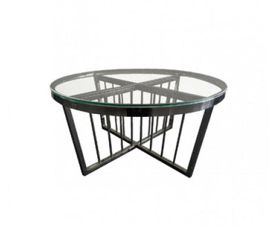 Salina Coffee Table -ClearTop - 80cm Black