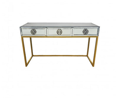Athens Mirrored Bed Console Table -Gold