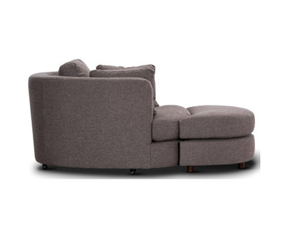 Sunshine Single Sofa Love Chair Fabric Swivel Armchair Ottoman Set - Grey