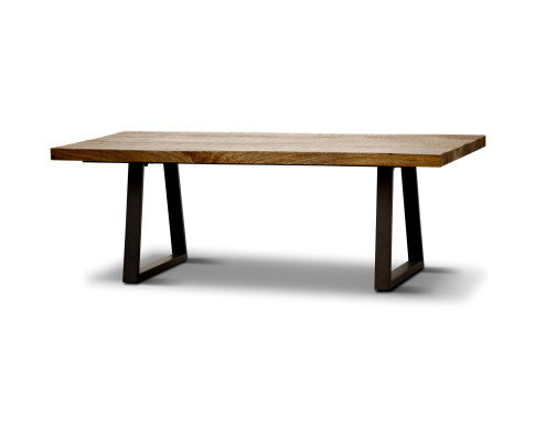 Begonia Coffee Table 130cm Live Edge Solid Mango Wood Unique Furniture - Natural