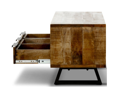 Begonia ETU Entertainment TV Unit 150cm 3 Drawer Mango Wood Unique Furniture
