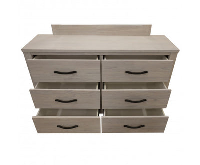 Foxglove Dresser 6 Chest of Drawers Solid Wood Tallboy Storage Cabinet - White