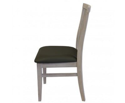 Foxglove PU Seat Dining Chair Set of 2 Solid Ash Wood Dining Furniture - White