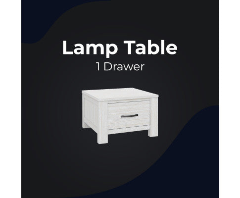 Foxglove Lamp Table 60cm Coffee Side Laptop Desk Bedside Sofa End - White