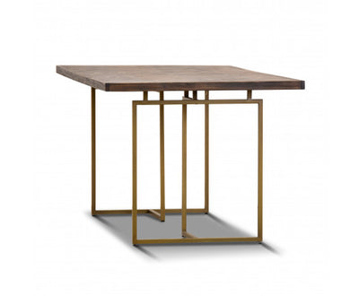 Tuberose Dining Table 180cm Solid Acacia Wood Home Herringbone Parquet - Brown