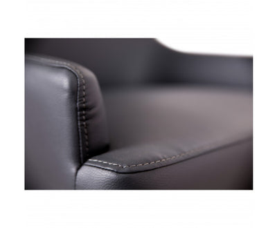 Tuberose Dining Chair Set of 3 PU Leather Solid Acacia Wood Furniture Dark Grey