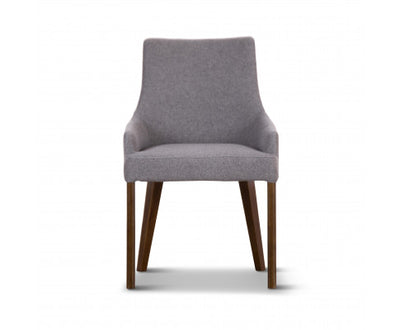 Tuberose Dining Chair Set of 4 Fabric Seat Solid Acacia Wood Furniture - Grey