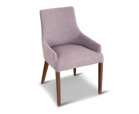 Tuberose Dining Chair Set of 4 Fabric Seat Solid Acacia Wood Furniture - Grey