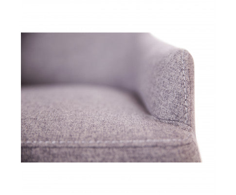 Tuberose Dining Chair Set of 6 Fabric Seat Solid Acacia Wood Furniture - Grey