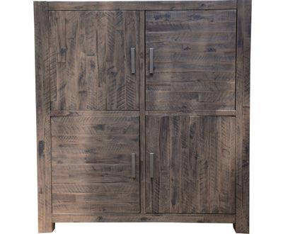 Catmint 4 Door Storage Buffet Kitchen Living Room Cabinet Solid Acacia Wood