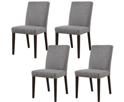 Catmint Dining Chair Set of 4 Fabric Upholstered Solid Acacia Wood - Granite