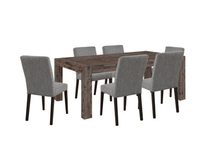 Catmint 7pc Dining Set 180cm Table with 6 Solid Wood Fabric Chair