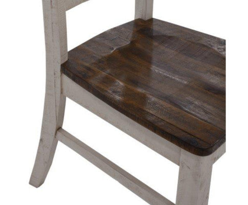 Erica X-Back Dining Chair Set of 4 Solid Acacia Timber Wood Hampton Brown White