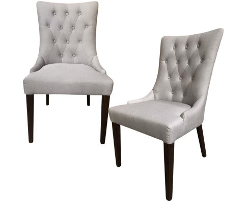 Florence Set of 2 Fabric Dining Chair French Provincial Solid Timber Wood