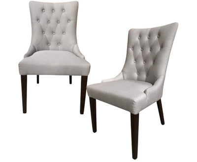 Florence Set of 2 Fabric Dining Chair French Provincial Solid Timber Wood