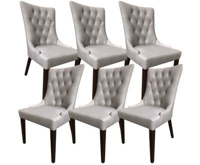 Florence Set of 6 Fabric Dining Chair French Provincial Solid Timber Wood