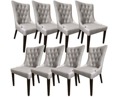 Florence Set of 8 Fabric Dining Chair French Provincial Solid Timber Wood