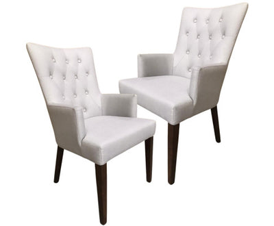 Florence Set of 2 Carver Fabric Dining Chair French Provincial Solid Timber