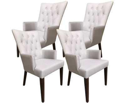 Florence Set of 4 Carver Fabric Dining Chair French Provincial Solid Timber