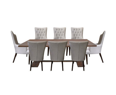 Florence 9pc Dining Table Set 230cm 6 Fabric 2 Carver Chair French Provincial